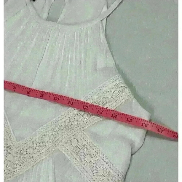 A Byer Womens M White Embroidered Halter Midi Dress Sleeveless Boho Cottagecore - Picture 5 of 12